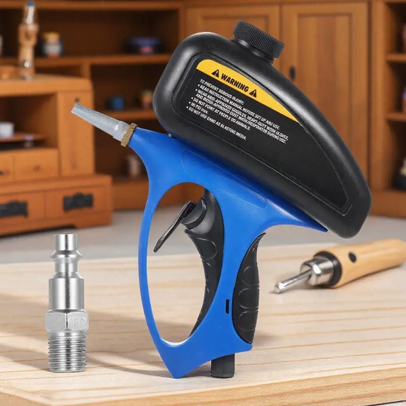 Gravity Feed Air Sandblaster, Dual-mode Anti-rust Paint Removal Tool, Industrial Grade Air Sandblasting Machine for Metal & Woodworking