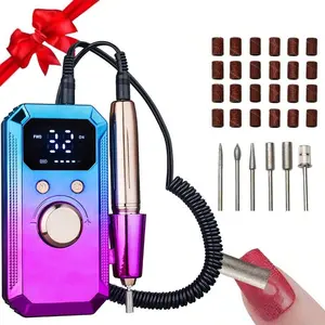 Electric Nail Drill Set, Adjustable 32 Settings, Portable, Compact Nail Polisher, Manicure, 1600mah Large Capacity Battery, Long Lasting, Home & Travel Use