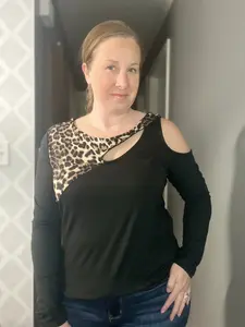 Plus Criss Cross Cut Out Shoulder Top