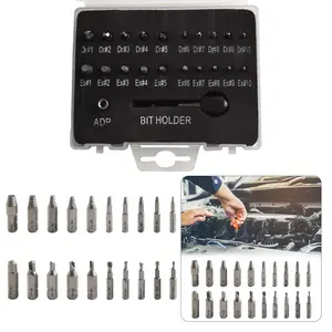 22Pcs High-Speed Steel Damaged Screw Extractor Kit, 10x Extractors, 10x Drill Bits, Rust-Resistant Easy-Out Tool for Small Stripped Screws & Bolts