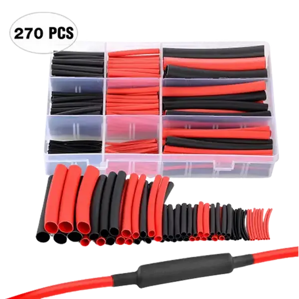 Nilight 270Pcs Polyolefin Heat Shrink Tubing Kit for Automotive & Motorcycle Car Wires - Daily Repairs Compatible, Acid-Alkali Resistance, Anti-Aging, Flame Retardant, High Performance with Shrinkage Ratio Support