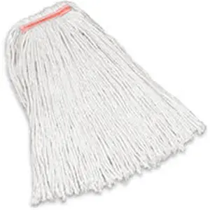 Rubbermaid Commercial Products  24 oz. Premium Cut-End Orange Band Cotton Wet Mop Head- White - 1 in.