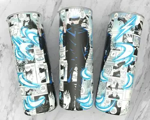 2 Anime Wrap, Bundles Wrap,Anime Sublimation wrap Designs, Anime 20 Oz Skinny Tumbler 1
