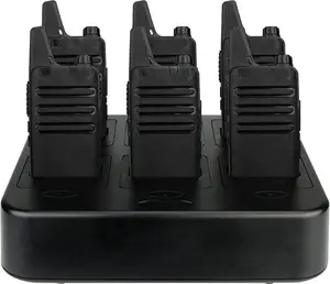 RT22 Walkie Talkies Rechargeable Hands Free 2 Way Radios Two-Way Radio(6 Pack) with 6 Way Multi Gang Charger
