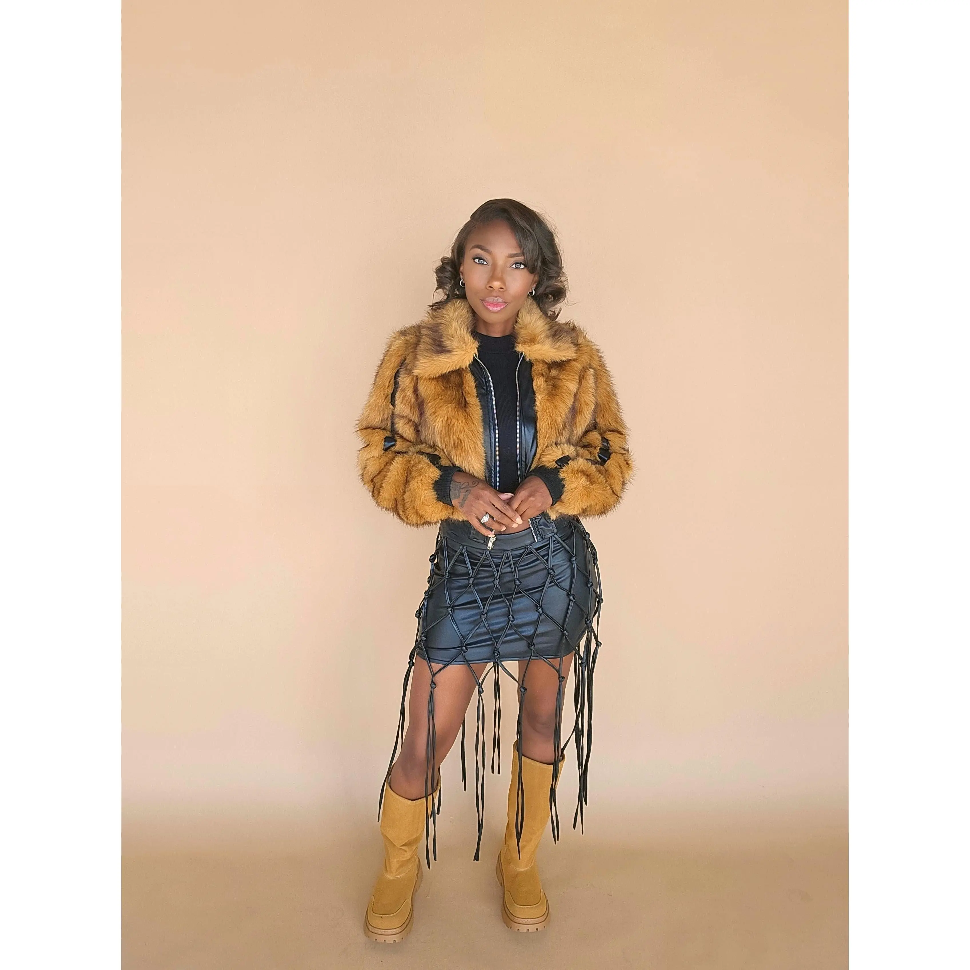 Brown Sugar Faux Fur Bomber Jacket