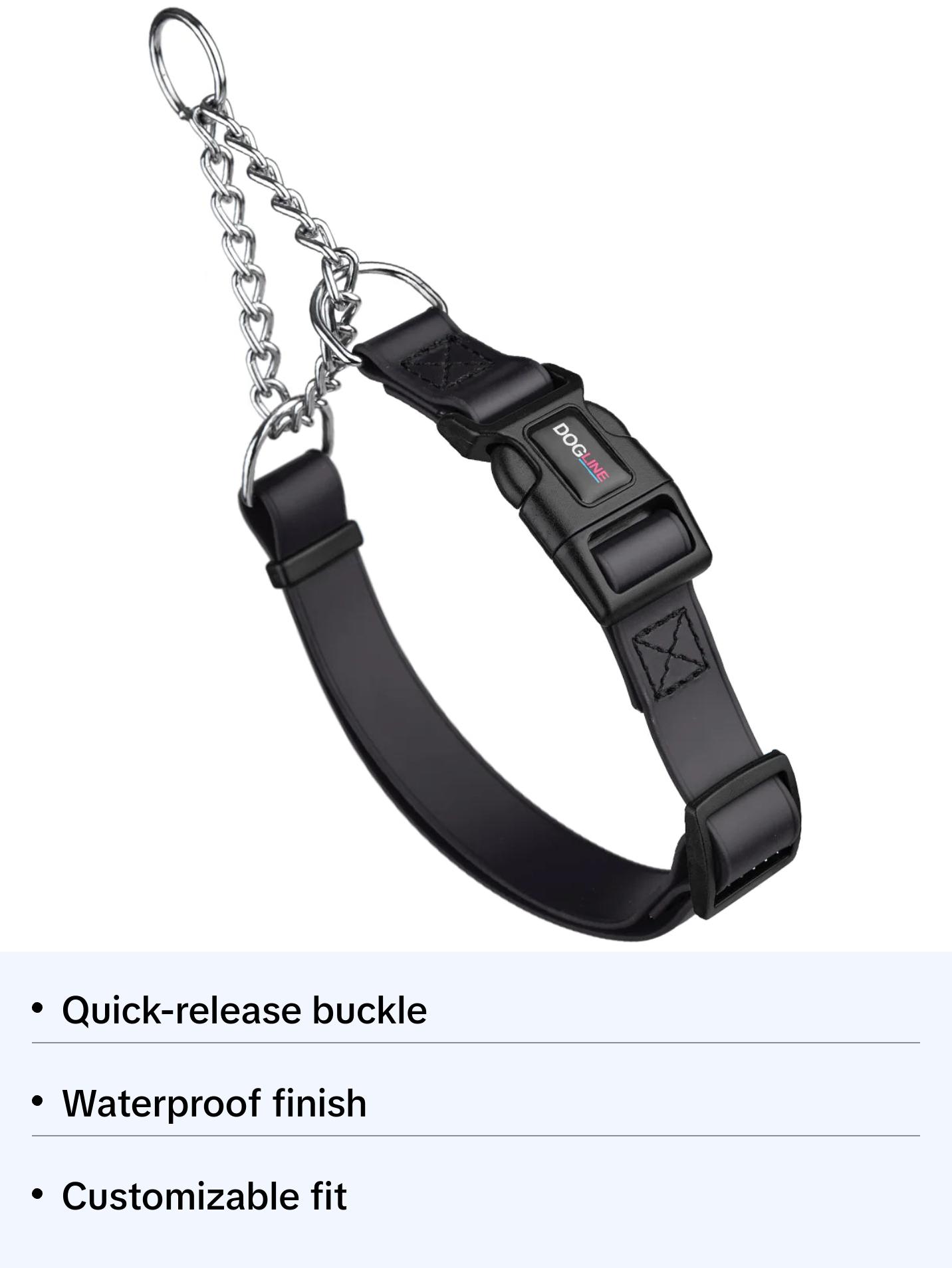 Biothane Adjustable Martingale Collar with Quick Release Buckle