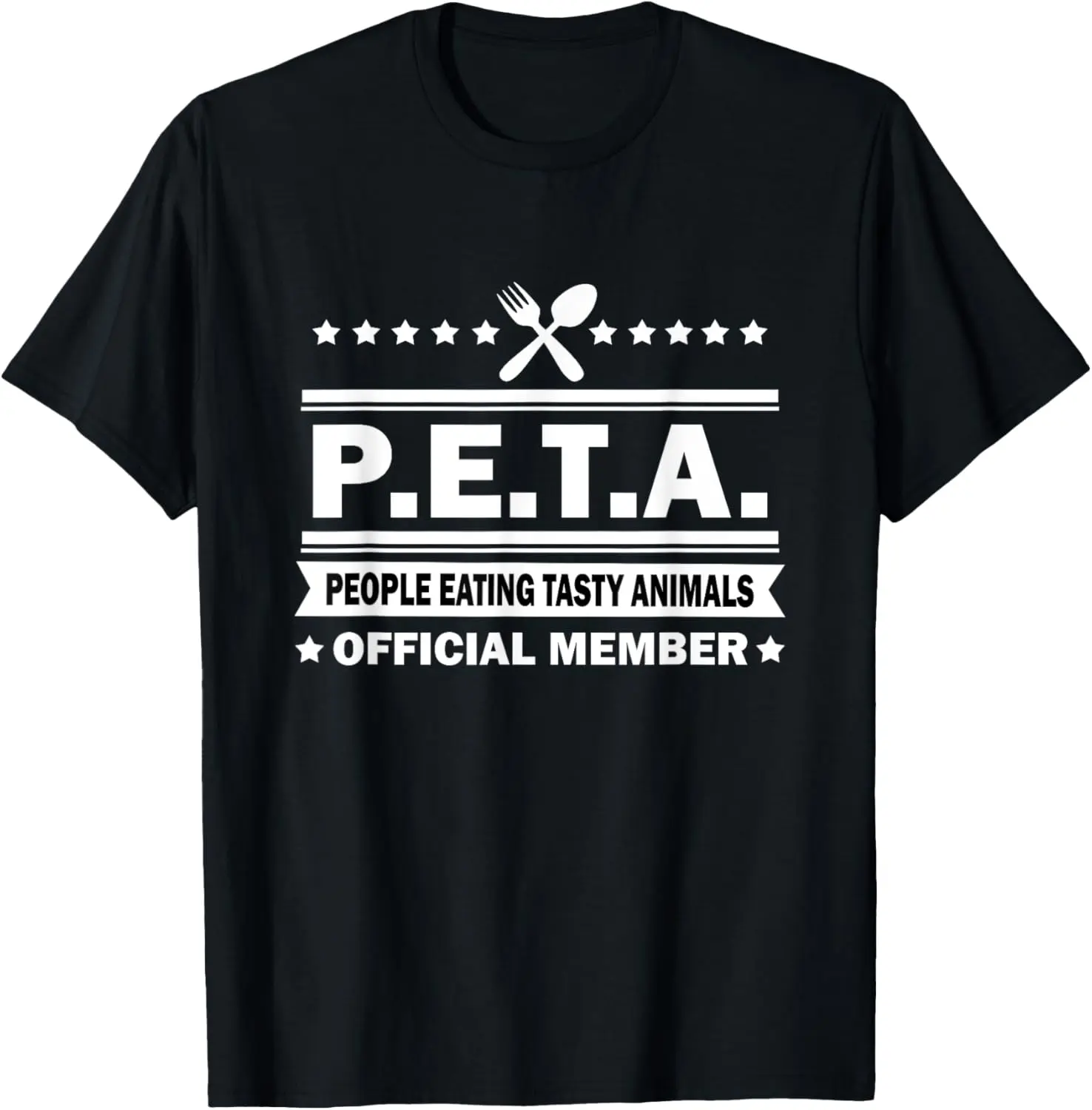 Women's Cotton Short-Sleeve T-Shirt - PETA People Eating Tasty Animals Funny Anti-Vegetarian Graphic Top, Round Neck, Soft, Comfortable, Athletic Fit, Natural Fabric, Casual Streetwear