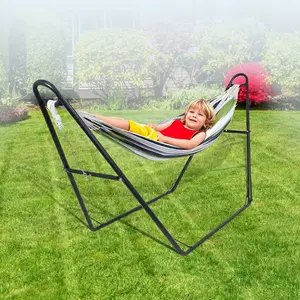 GARVEE Universal Heavy-Duty Steel Hammock Stand - 130x40x51in, Portable 2-Person Design, Ideal for Outdoor Balconies, Patios
