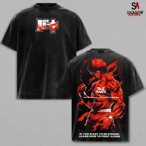 Baki Hanma Tee Washed – Baki the Grappler Washed Anime Manga T-Shirt, Distressed Washed Ultimate Fighter Artwork Tee, Oversized Unisex Street Style Shirt, Brutal Hand-to-Hand Combat Anime Top, Thick Fabric Loose Cut Statement Shirt, Gift For Anime Fans