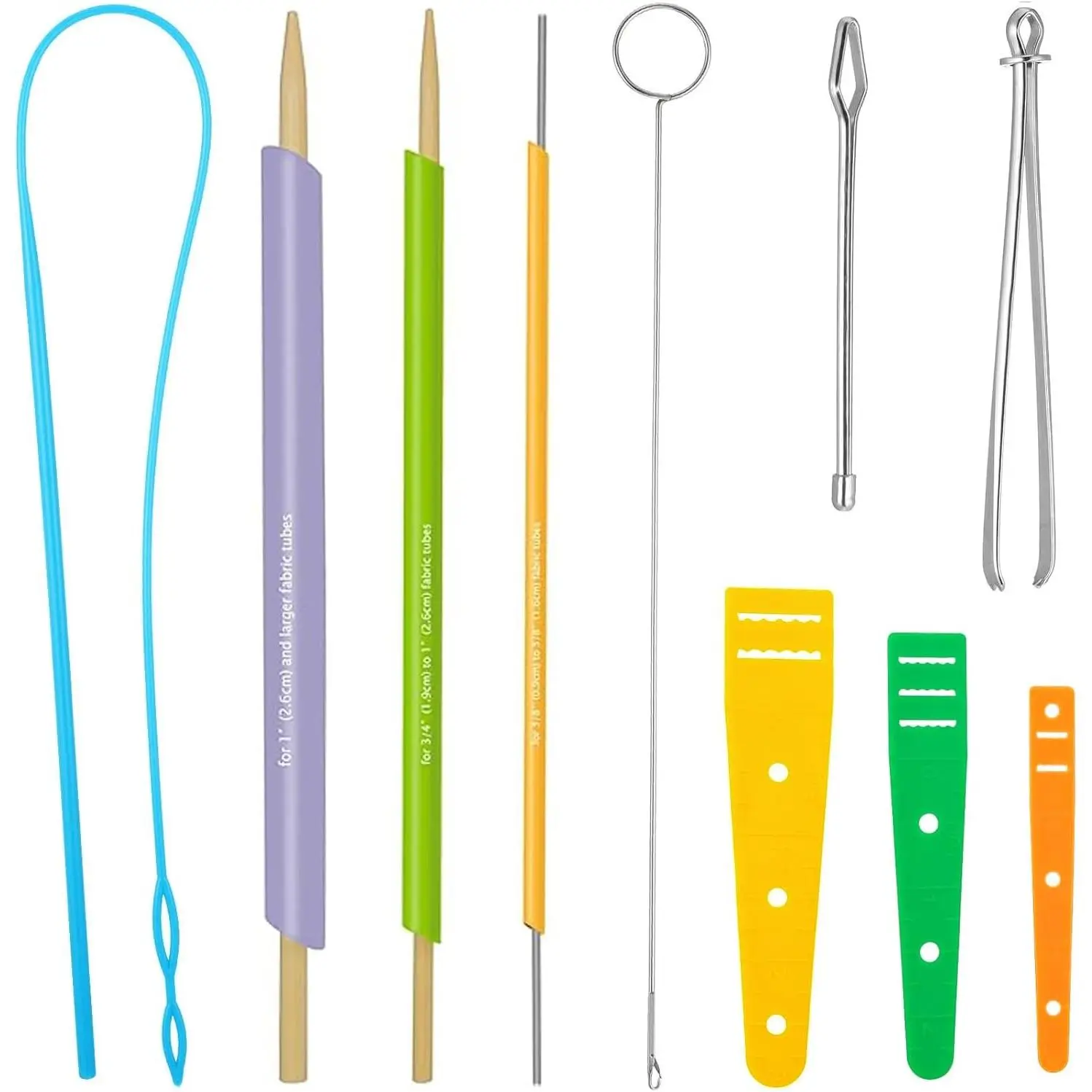 13 count Quick Tube Fabric and Drawstring Threading Threader Set for Sewing Enthusiasts, Pros and Fashion Designers DIY Tools