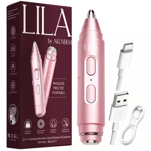 Portable 2-in-1 Eyebrow & Facial Trimmer – Dual Heads with LED Light for Easy, Gentle Grooming