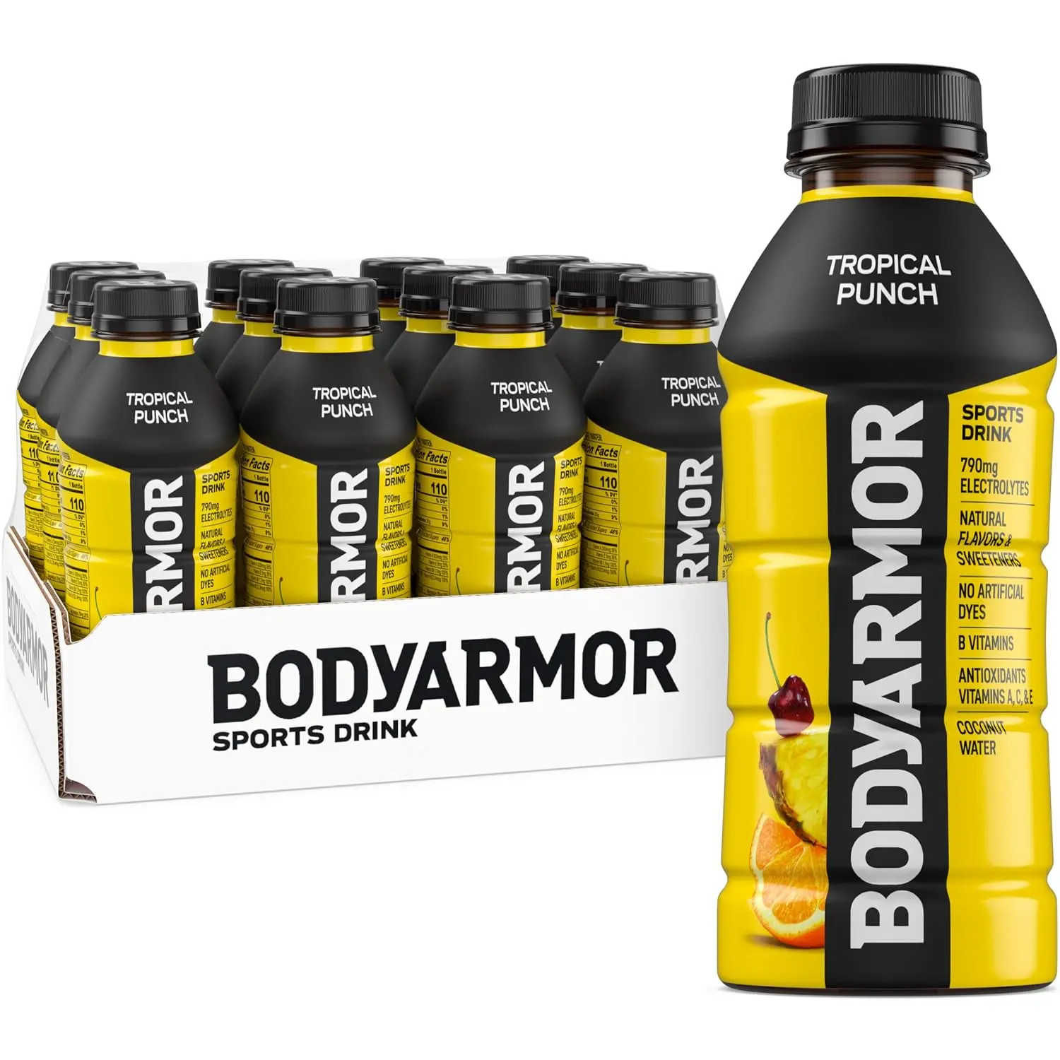 BODYARMOR Sports Drink, Tropical Punch Electrolyte Drink, 16 Oz (12 Pk)