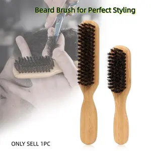 Slick Back Hair BrushFor Women Men, The Bamboo Handle And Bristle Brush Provide A Comfortable Feel., Medium Hardness Smoothing Hairbrush For Polishing, Deepening & Styling Natural