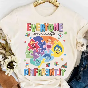 Inside Out Everyone Communicates Differently Shirt, Autism Tee, Autism Awareness Shirt, Autism Teacher, Mental Health Gift Tee T