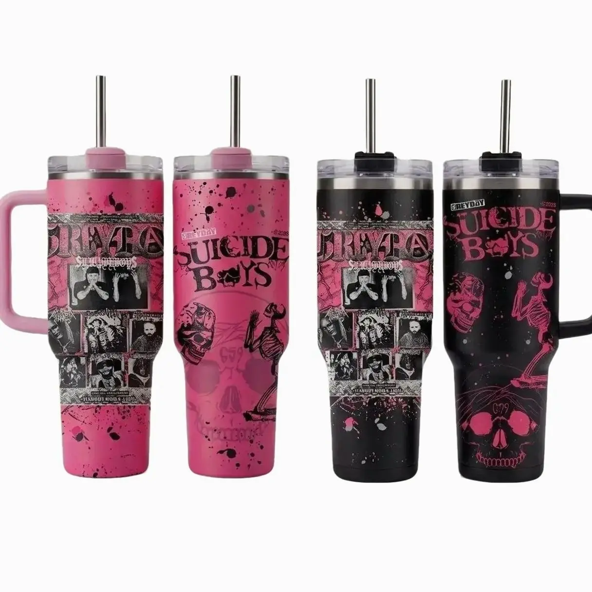 $ui..cideb0y Greyday 2026 – North American Tour Inspired 40oz Tumbler With Handle, Insulated Travel Cup With Straw