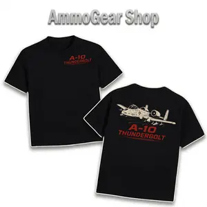 A-10 Warthog, A-10 Thunderbolt II, US Air Force Jet, Military T-Shirt, Aviation Enthusiast, Pilots, Veterans, CAS Ground Attack, Graphic Tee, Men's Black Tee