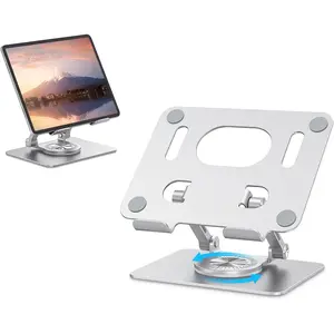 Tablet Stand, Swivel Ipad Stand with 360 Rotating Base, Adjustable Tablet Holder for Drawing, Compatible with iPad Pro/Air/Mini and  ()