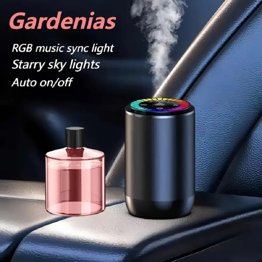 A machine plus a bottle of gardenia perfume