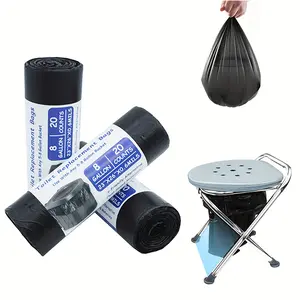 60 Pieces Portable Camping Toilet Bags, Replacement Toilet Bags, 8 Gallon, 30L Camping Toilet Bags, Portable Toilet Bags, Outdoor, Boating, Car Travel, Long Distance Travel