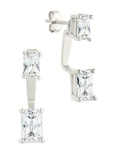 Sterling Silver Emerald Cut Duo Jackets