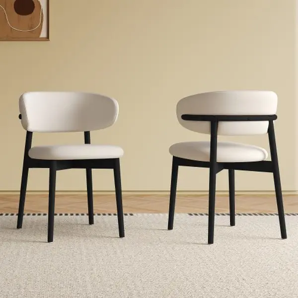 Bellemave Mid-Century Modern Minimalist Wooden Dining Chairs (Set of 2) - Comfortable, Durable Indoor Chairs for Dining Room, Kitchen, Easy to Assemble, Minimalist Dining Chairs