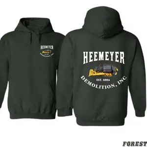 Oversized Heemeyer Hoodie – Demolition Inc Graphic Sweatshirt with Bulldozer Design – Heavy Equipment Construction Hoodie – Rugged Workwear Streetwear Pullover for Men Women Fall Winter Casual Style