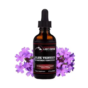Blue Vervain Spagyric Tincture | Verbena hastata Supplement | Bitter Nervine for Instant Stress Relief and Relaxation by Lost Empire Herbs (2 fl oz)