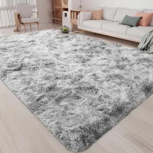 AAFKK Large Shag Rugs For Bed Room Rugs For Livingroom, Fluffy Carpets For Bedroom Tie-dye Light Grey Rug Halloween Decor Bedroom Decor Ultra Soft Plush Area Rug Non-Slip Bedroom Rug Living Room Rug, Decorative Room Accessories Room Decor Aesthetic