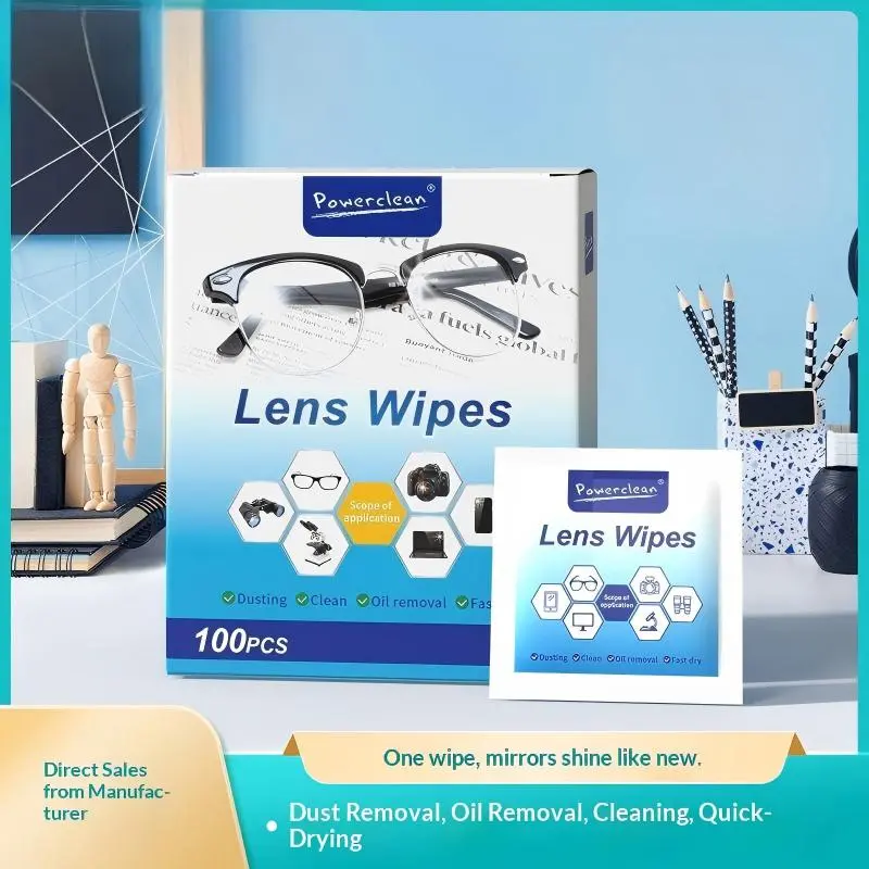 100 individual packages, lens cleaning paper for goggles, lens cleaning wipes for sunglasses and glasses, seamless quick-drying without residue Mirrors Camera