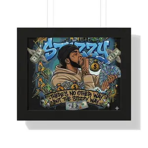 Framed Poster — 'Stizzy' Street Art Money Graphic ("There's No Other Way But The Stizzy Way")