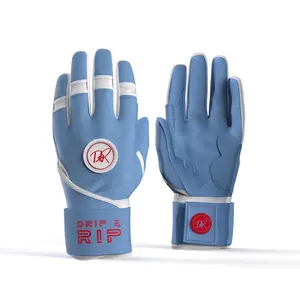 Drip & Rip™ "Baller" Series Premium Leather Long Cuff Batting Glove Cotton Candy