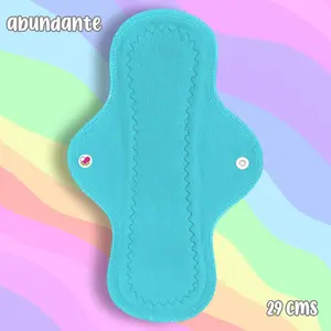 Abundante Heavy Flow Solid Colors in Minky for Ladies 29 Cms Absorbent Pad in Teal Color