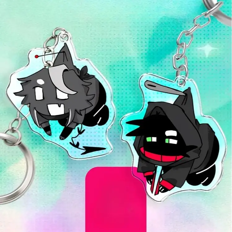 Verity Minecraft Acrylic Keychains - ThatMob and Twixxel - Cute Acrylic Cartoon Keychain, Funny Meme Character Charm for Keys, Bags, Backpack, Durable Gift for Fans & Collectors