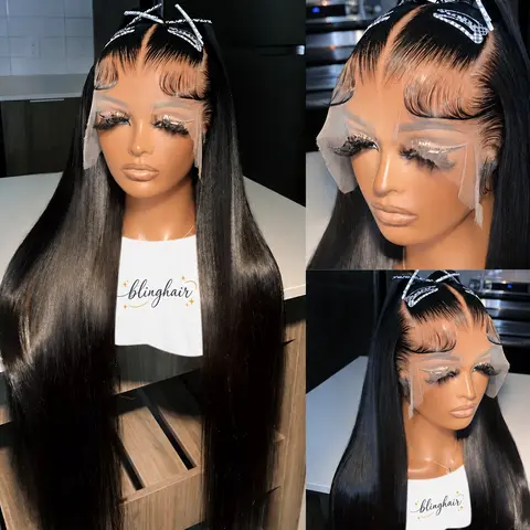 Bling Hair 13x4 13x6 Lace Frontal Bone Straight Wigs Brazilian Human Hair Wigs On Sales Pre Plucked Hd Transparent Human Hair For Woman 4x4 Lace Closure Cheap Wigs 30 28 Inch 180% Density #tiktokshopstockup #SoHoChic
