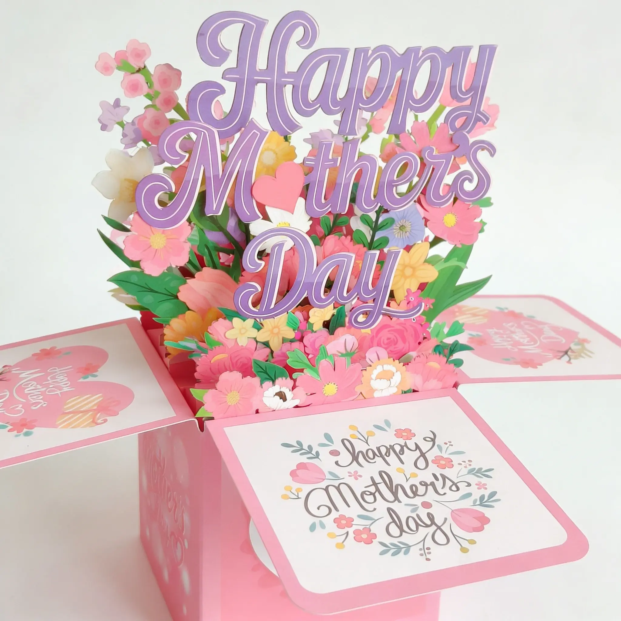 1 Count 3D Pop Up Flower Interactive Greeting Card Box Creative Surprise Gift Card With Blooming Flower Design Happy Mothers Day Blessing Card Handmade Style Premium Paper Keepsake Card For Mom Family Celebration