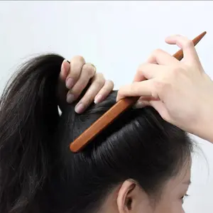 1-Pack Hair Comb, Three-Row Boar Bristle Brush, Wooden Styling Comb, Anti-Static, for Long Hair, Men and Women, Evening Use