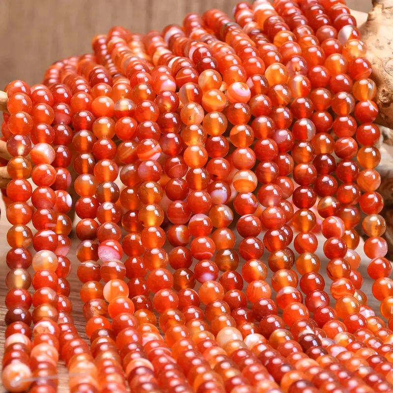 Natural Sardonyx Carnelian Loose Beads, Lustrous Round Beads, 4mm-10mm, for Jewelry Making Supplies, DIY Necklaces, Bracelets and Earrings, Beads Charms Accessories, Diy Beading Accessories, Beaded Jewelry