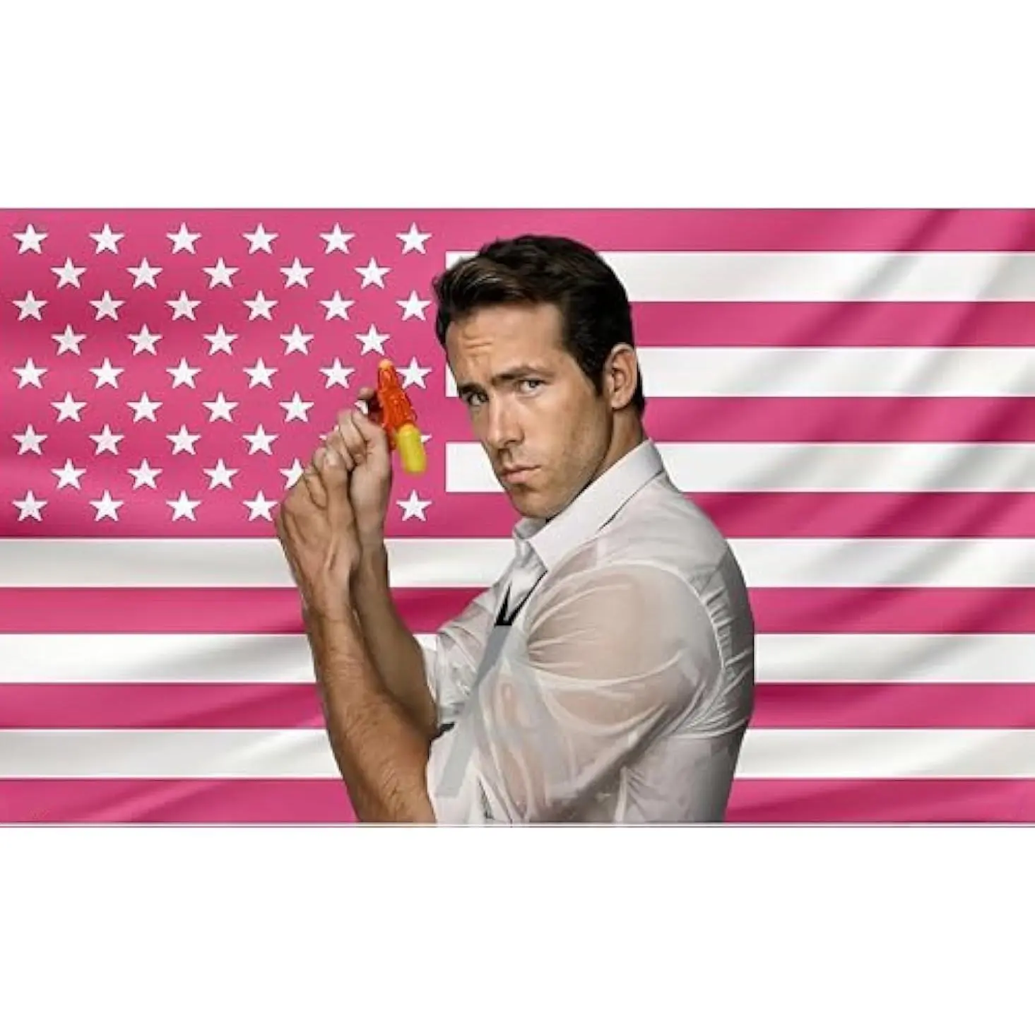 Ryan Reynolds American Flag Decorative Tapestry Wall Hanging, 40x30in (102x76cm) Polyester Indoor Home Decor, Fan Gift for College Dorm Bedroom Merch, Indoors