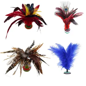 Shuttlecock chicken feather peacock feather big eye shuttlecock big tail soft hair handmade shuttlecock reed flower chicken colorful hair adult fitness children