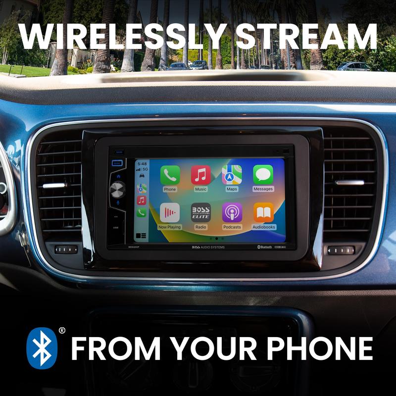 BOSS Audio BE62CP-C Car Stereo AM FM Bluetooth Apple CarPlay with 6.2" Touchscreen & Backup Camera for Enhanced Driving Experience