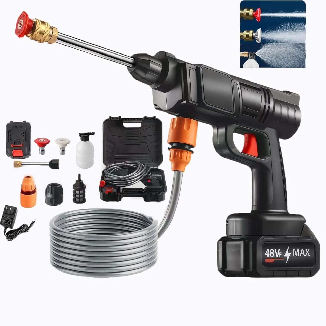 High-pressure washer, high-pressure water gun, portable high-pressure car washer for cleaning cars/fences/walls/decks.