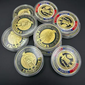 10 Pcs Armor of God Coins Metal Christian Challenge Coins for Religious Prayer Collector Christian Church School Party Commemorative Gifts (nOVEL Style)