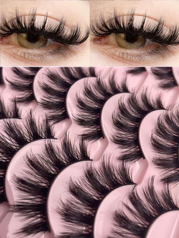 New 14pairs Cat Eye False Eyelashes Mink Eyelashes Invisible Band Lash Extension Natural False Eyelashes Cross Cluster Fairy 3D Faux Big Eye Long Fake Lashe