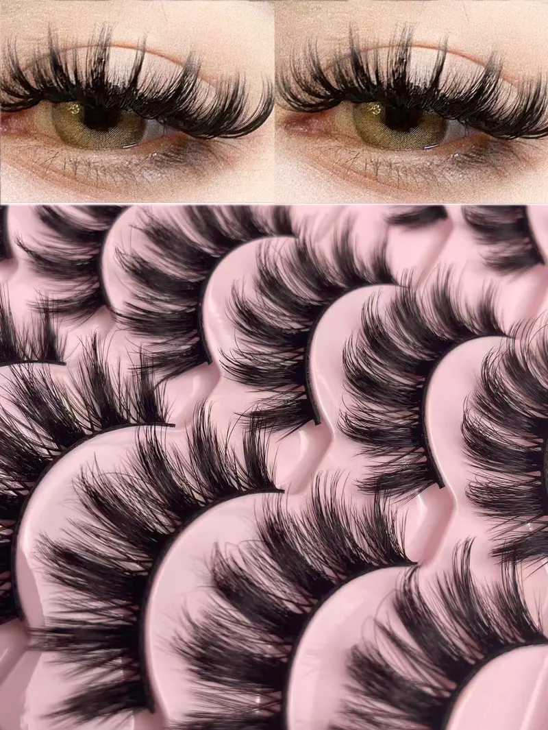 New 14pairs Cat Eye False Eyelashes Mink Eyelashes Invisible Band Lash Extension Natural False Eyelashes Cross Cluster Fairy 3D Faux Big Eye Long Fake Lashe