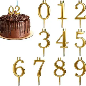 Reusable Digital Birthday Candle Holder Set, Silver Color Cake Decorations, Adjustable Candle Stand, Party Cake Accessories (1 Set)