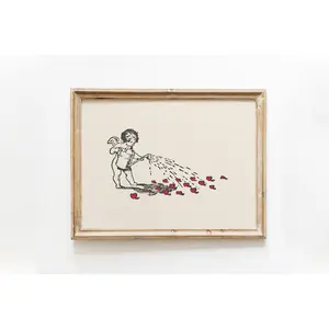 Vintage Cupid Heart Print Valentines Day Wall Art Romantic Home Decor Love Poster Bedroom Living Room Gift Unframed