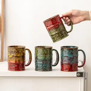 Handcrafted Jianzhan Kiln-Fired Cup, Natural Mineral Glaze with Kiln Transformation & Tenmoku Effects, Master Artisan’s Work — Ideal for Coffee & Tea