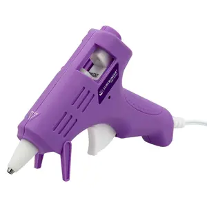 Surebonder Mini Hot Glue Gun, Lavender Purple – 10W High Temp Craft Glue Gun with 5 Ft Cord, Insulated Nozzle & Built-In Stand – Uses 5/16" Mini Glue Sticks