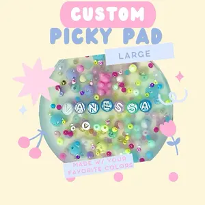 Custom Picky Pad Fidget Toy Personalized Large Anti Anxiety Stress Relief Handmade Non-toxic Sensory Gift with Customizable Beads for Advanced Fidgeters