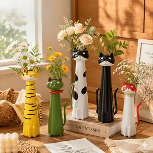 Cross-Border New Quirky Cat Vase Unique Cat-Shaped Vase Home Decoration